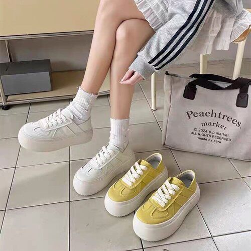 真皮两穿厚底小白鞋女2026新款百搭透气舒适软底增高休闲板鞋