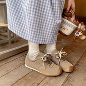 女百搭系带平底软底休闲鞋 2026新款 反绒皮德训鞋