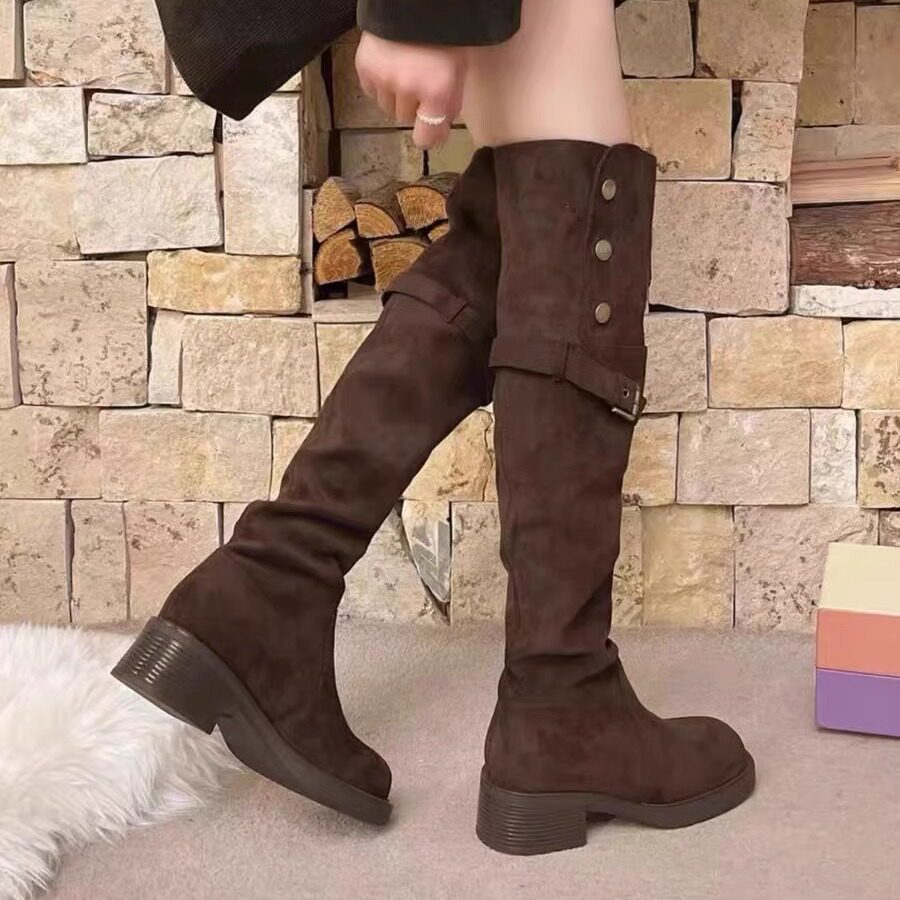 2025秋季新款皮带扣过膝靴