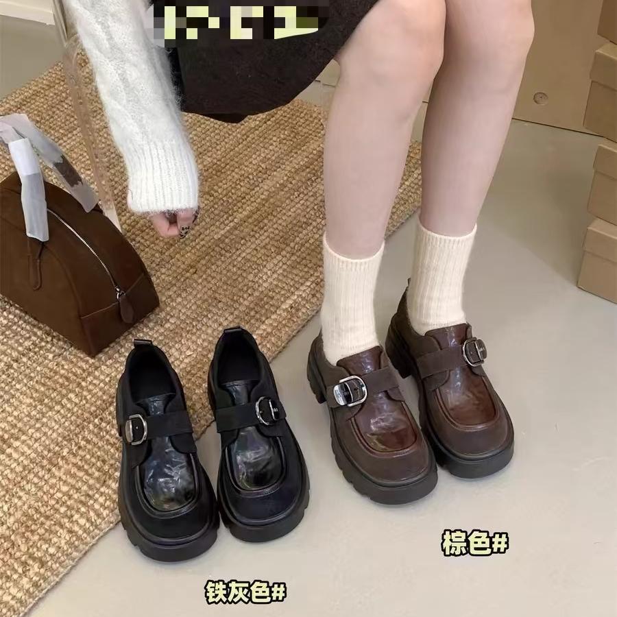 乐福鞋加绒厚底百搭舒适轻便