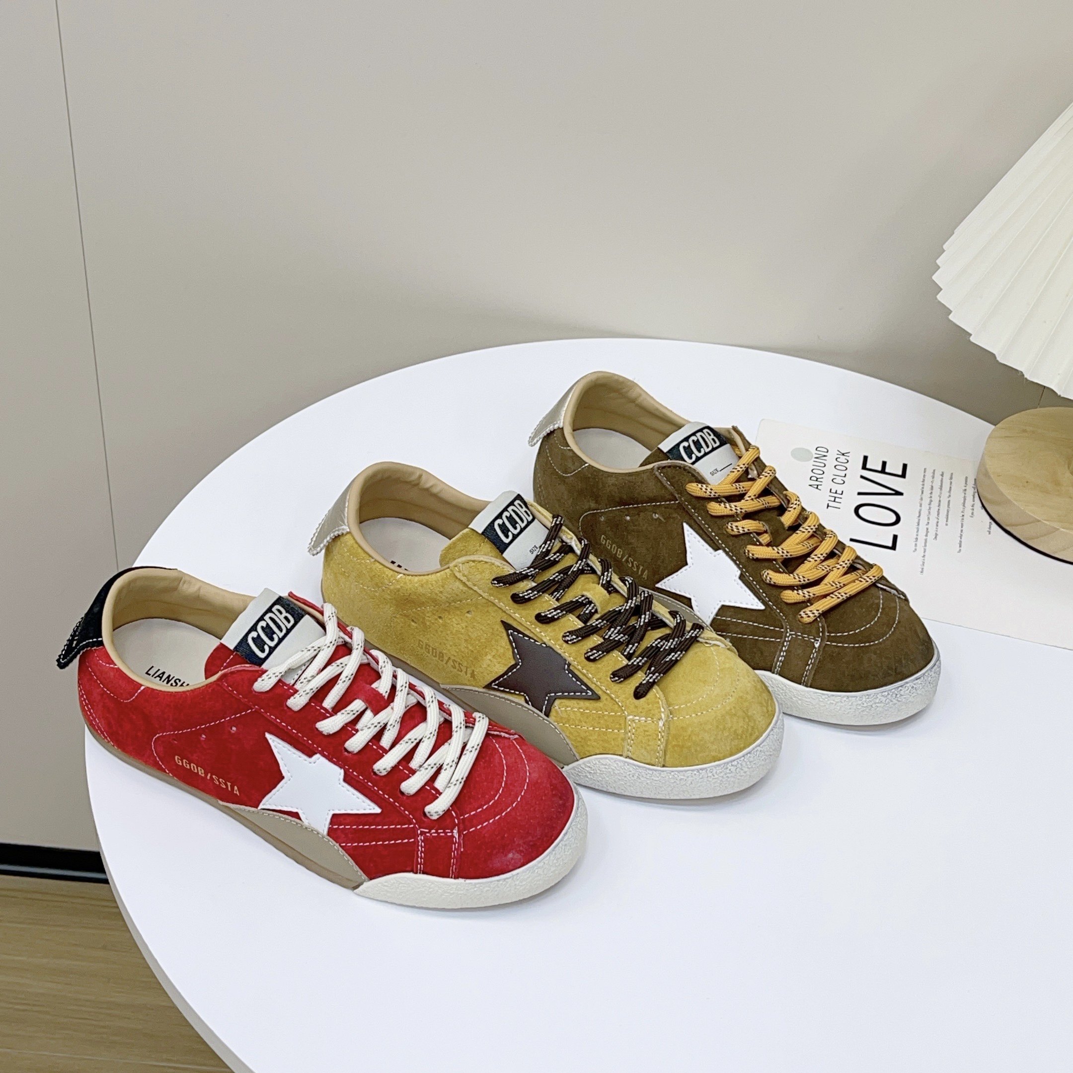 牛皮女鞋拼色星星圆头系带平底休闲板鞋百搭内增高运动鞋,女鞋,休闲板鞋,淘宝优惠券,粉丝福利购,淘宝优惠卷