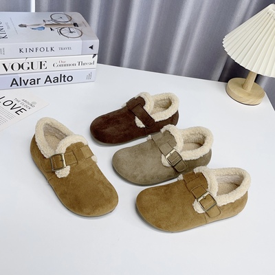 秋冬加绒内里保暖女款勃肯鞋