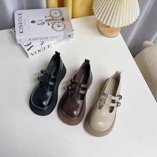 英伦风乐福鞋 轻便厚底松糕鞋 玛丽珍鞋 女韩版 2025夏季 圆头单鞋 新款