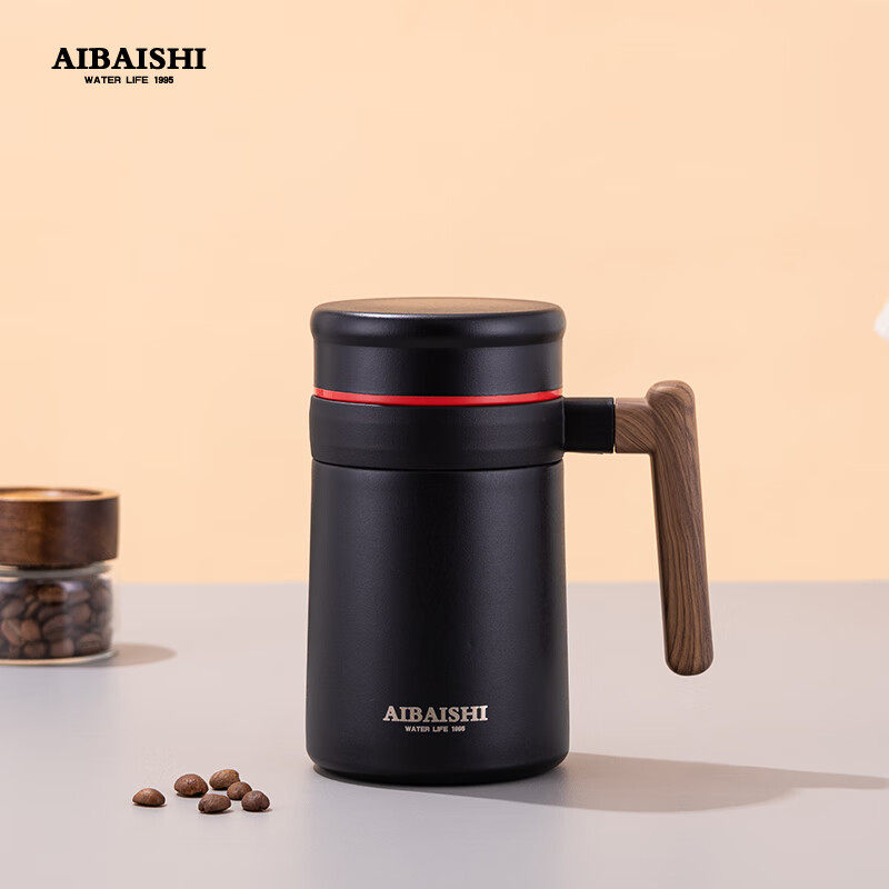 爱佰适ABS-A890远致办公保温杯带手柄泡茶杯老板杯大容量送礼茶杯