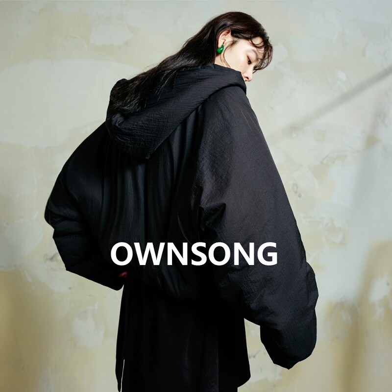 OWNSONG蓬松气球！廓形宽松短款羽绒棉服女冬季蝙蝠袖连帽面包服