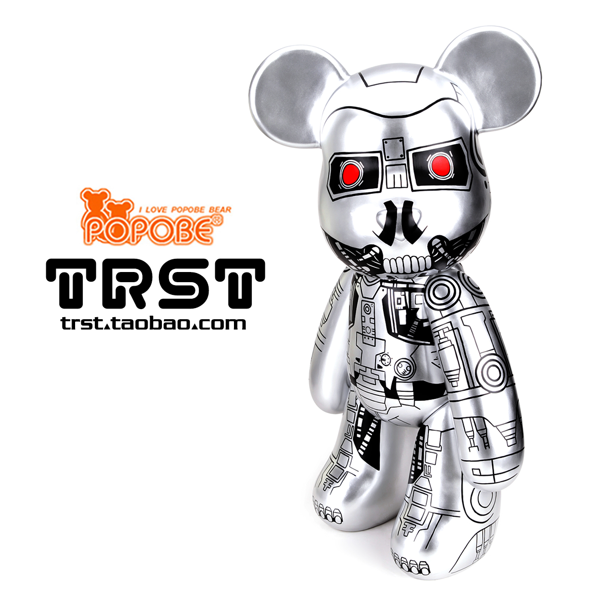 TRST POPOBE 正版 暴力熊 30寸 终结者未来战士 超大号熊公仔摆件