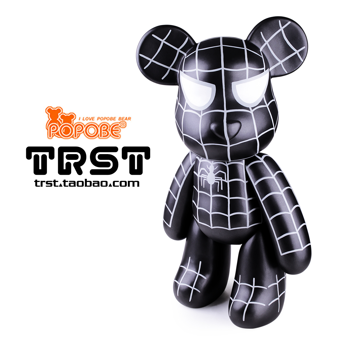 TRST POPOBE 正版 无敌 暴力熊 MOMO熊 30寸 黑蜘蛛侠 超大号公仔