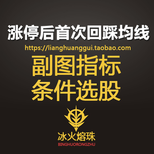 涨停后首次回踩N日均线 强势股回调触均线 通达信条件选股预警