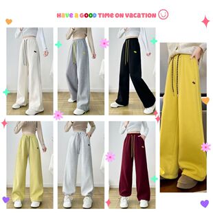 时尚 香蕉裤 百搭2025运动裤 直筒休闲裤 子 抽绳新款 春秋宽松弯刀卫裤