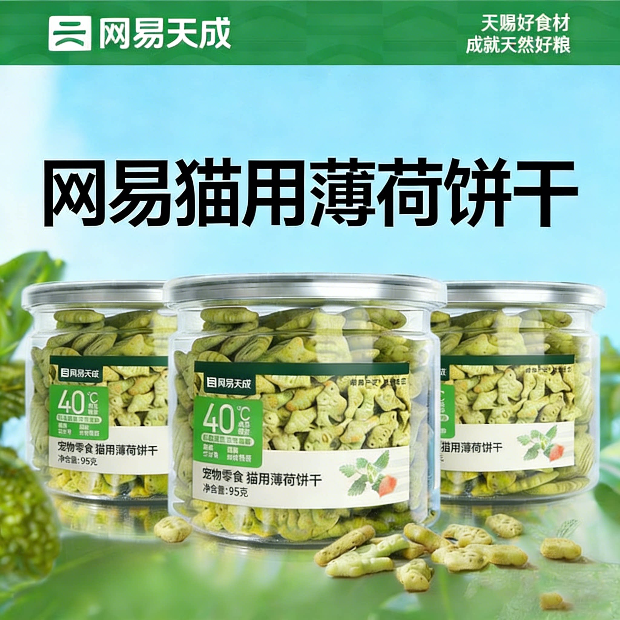 网易天成猫薄荷饼干幼猫零食猫草粒磨牙猫草棒宠物猫咪饼干严选