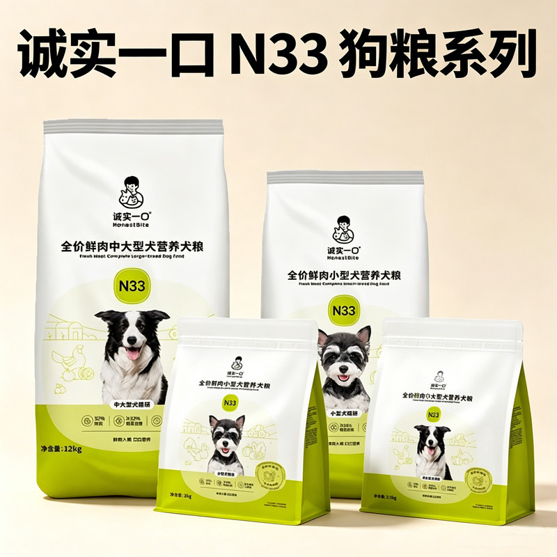 诚实一口N33狗粮小型犬中大型犬全期全价无谷高蛋白2.5KG10kg12kg图片