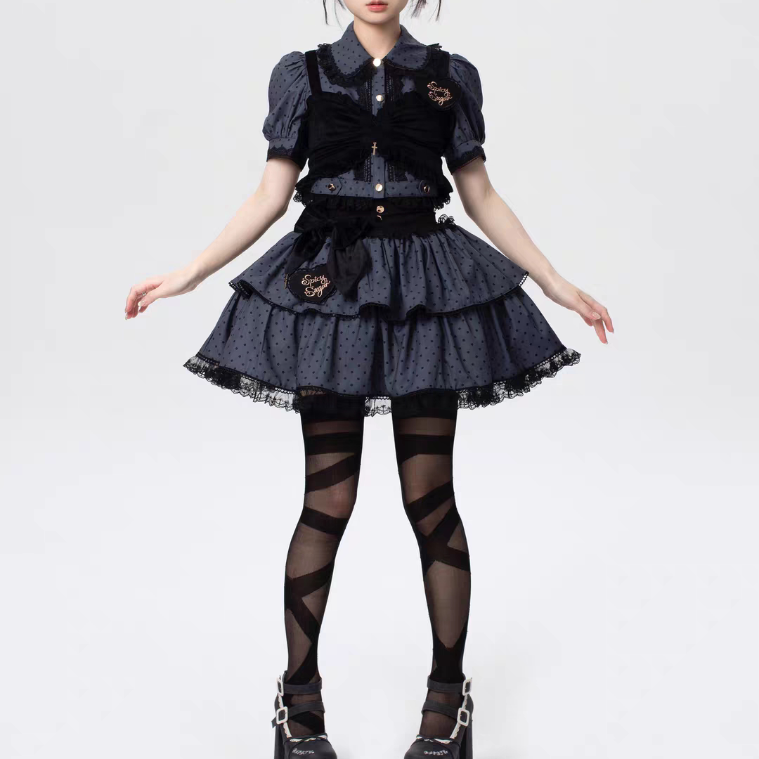 【实体店清仓不退不换】初梦设计*辣味糖果*上衣+裙子+KC+胸针