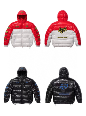 Fox FW25 Hooded Puffer Jacket亮面拉链连帽羽绒服夹克外套