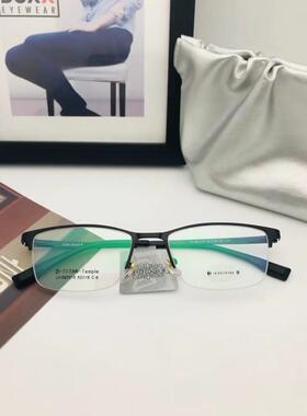正品哥拓普商务明星框半框男款纯钛眼镜架近视镜框 LV-87216
