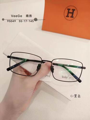 VeeGe纯钛多边形眼镜V格精品镜架近视镜架商务男款时尚V-95049