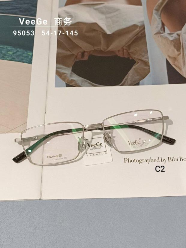 VeeGe纯钛多边形眼镜V格精品镜架近视镜架商务男款时尚V-95053