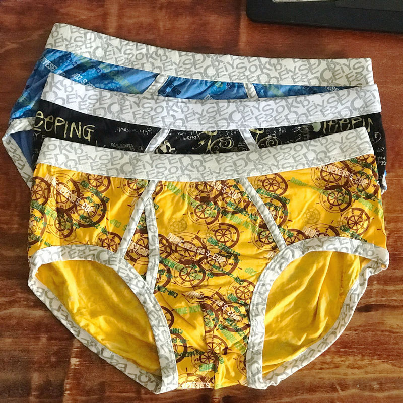杜比骑士男士三角莫代尔宽边性感中腰裤头透气