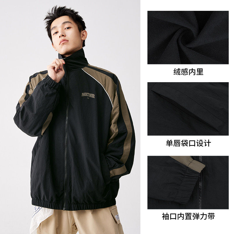 361男装运动服2025秋冬新款保暖梭织加绒外套宽松舒适上衣男夹克