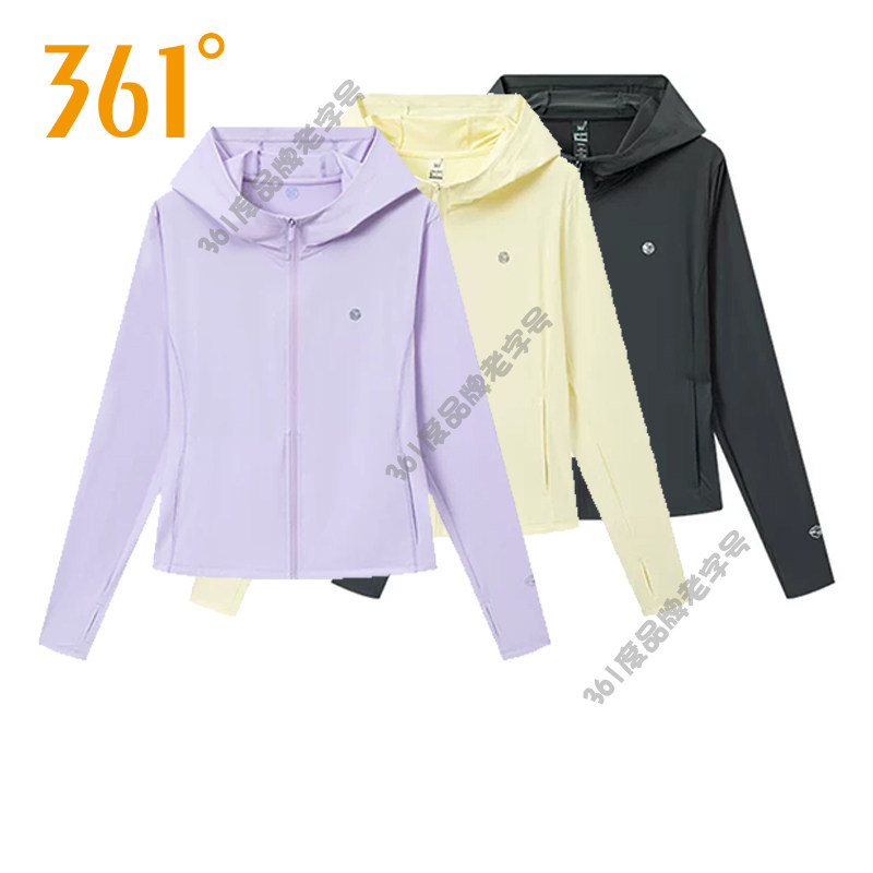 361度女装连帽单风衣2026夏秋新品冰感运动外套轻薄透气防晒服女