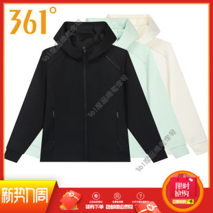 连帽开衫 新款 卫衣跑步运动服女卫衣 2024秋季 361度针织外套女装