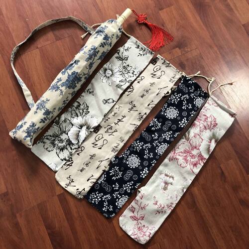 青花瓷便携布袋中国风直柄油纸伞
