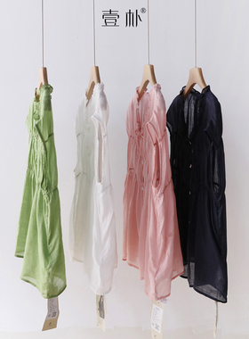 夏季新款苎麻韩系无袖压褶文艺宽松显瘦衬衫 薄款衬衣上衣 6008TK