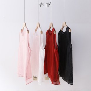 背心 夏季 新款 苎麻复古文艺宽松百搭无袖 5SP655 花边拼色上衣