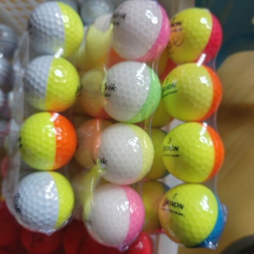 二手高尔夫球srixon三四层彩色双色下场练习球彩色球下场比赛球用