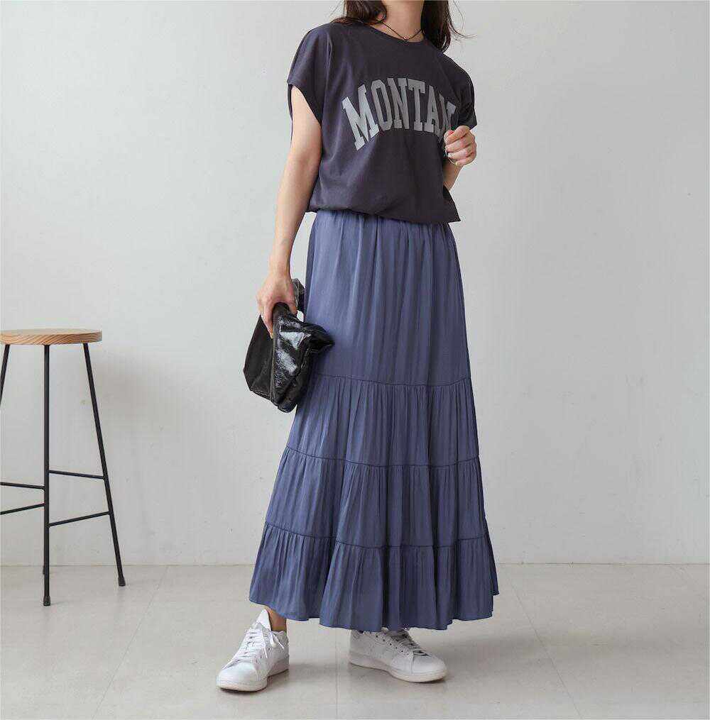 日本外贸原单 24年夏秋新款纯色半身裙大摆百搭显瘦通勤气质女