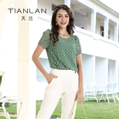 2024春夏短袖 天兰女装 专柜正品 气质t恤圆领上衣百搭淑女通勤