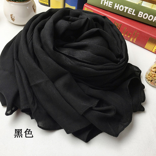 文艺棉麻围巾女秋季薄款长款披肩