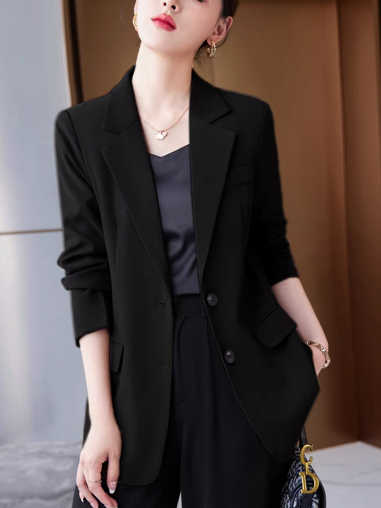 咖啡色西装外套女春季新款气质高级感小个子职业装宽松西服春