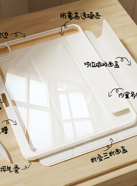 iPad保护壳Air6/54新款2025iPad11保护套air7磁吸mini76拆分苹果pro11平板13寸防弯摔ipad98透明10轻薄带笔槽
