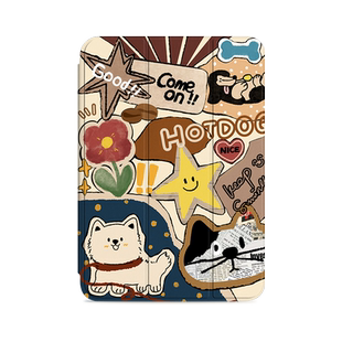 2024新款ipadpro保护套11英寸带笔槽air6软壳5平板第9代苹果七8三折支架ipad10防摔mini6全包五六气囊13卡通