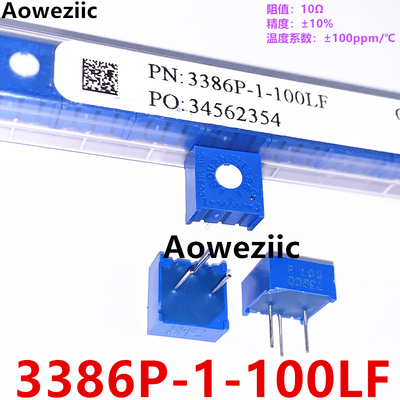 3386P-1-100LF 阻值 10Ω 精度 ±10% 100ppm/℃ 可调电阻/电位器