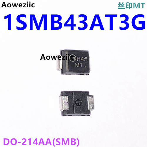 1SMB43AT3G DO-214AA SMB 丝印MT 单向Vrwm:43V瞬态抑制二极管TVS