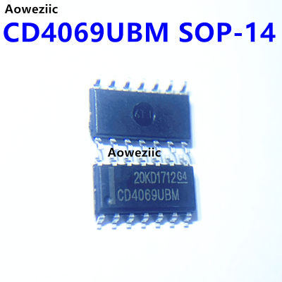 10个 CD4069UBM SOP-14 贴片 CMOS六个反相器 贴片逻辑芯片 全新