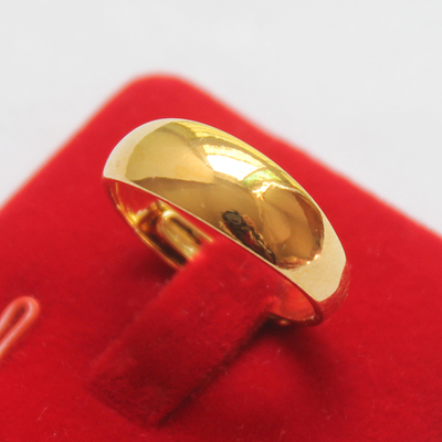 活口欧币风戒指久不掉色黄铜镀金