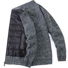 Men's sweater with fabric and plush in autumn and winter