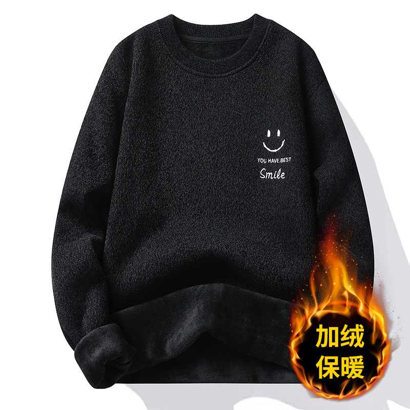 7023P30毛衣男加绒加厚一体绒卫衣秋冬天毛线针织衫,男装针织衫/毛衣,星座1706