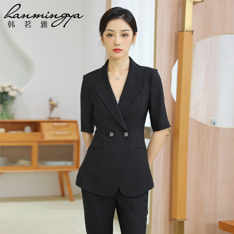 韓茗雅西裝套裝女夏季設計感