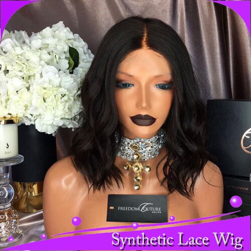 时尚卷前蕾丝整顶假发curly synthetic front lace wig外贸出口