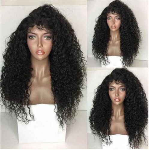 kinky curly free part baby hair glueless front wig前蕾丝假发