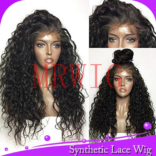 黑色深棕色小卷前蕾丝Kinky Curly Front Lace Wig欧美外贸假发