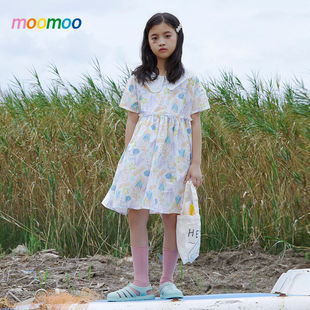 美特斯邦威童装连衣裙春季女童开襟牛仔半身可爱时尚潮流休闲裙子