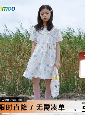 美特斯邦威童装连衣裙春季女童开襟可爱时尚潮流休闲裙子