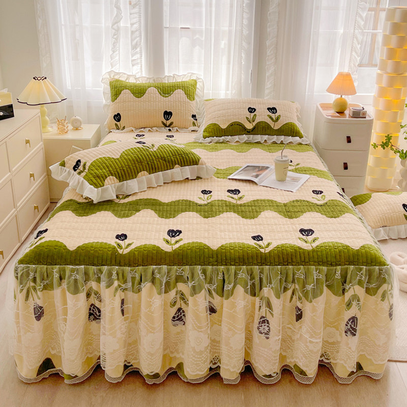 A类夹棉牛奶绒床裙单件2025新款床笠罩床垫保护罩带裙边遮丑冬季,床上用品,床裙,淘宝优惠券,粉丝福利购,淘宝优惠卷