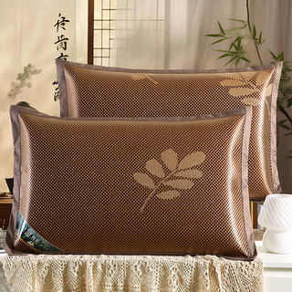 夏季冰藤冰丝枕套一对装48x74cm家用夏天凉席枕头套枕芯内胆套子2