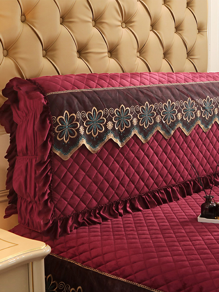 全包水晶绒床头罩蕾丝软包皮床头套万能通用高级感实木弹力保护套,居家布艺,床头罩,淘宝优惠券,粉丝福利购,淘宝优惠卷