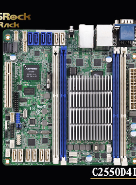 华擎C2550D4I英特尔内置4核CPU凌动Avoton服务器NAS主板Mini主板